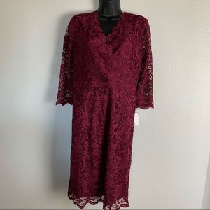New Burgundy lace dress size M